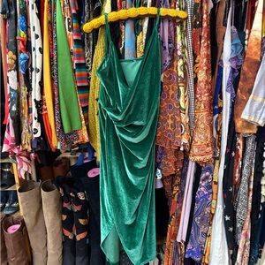 Emerald Green Velvet Dress
